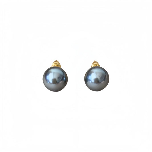 銀製灰真珠ピアス