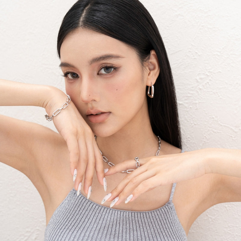 インス風粗チェーンメッキ指輪