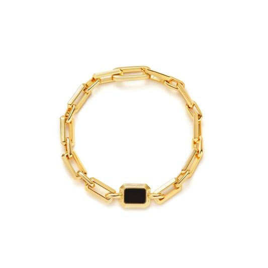 黒瑪瑙太チェーンツイストブレス