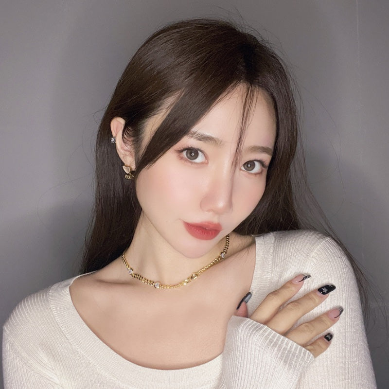 白ベムーア幾何メッキピアス
