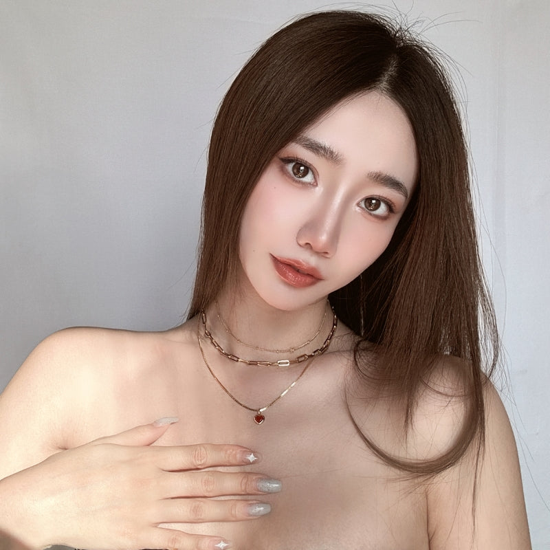 紅瑪瑙ハートメッキネック