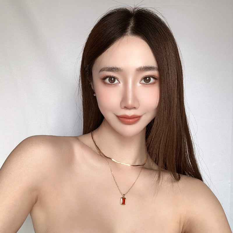 紅瑪瑙角形メッキピアス