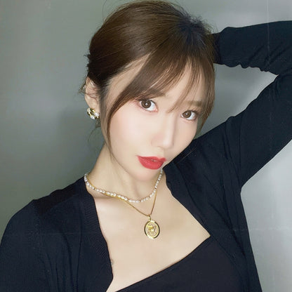 星座真珠白蝶貝重ねメッキネック