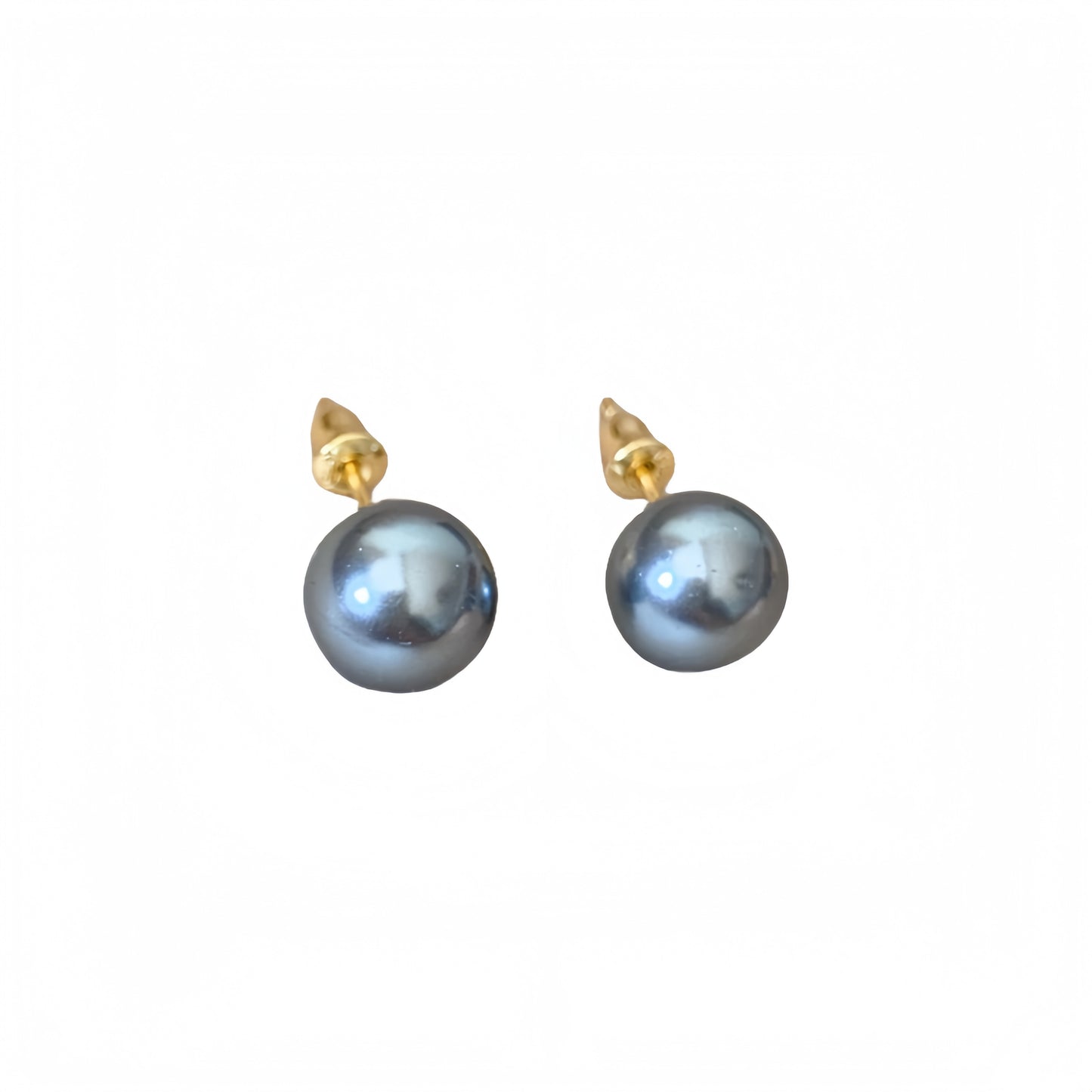 銀製灰真珠ピアス