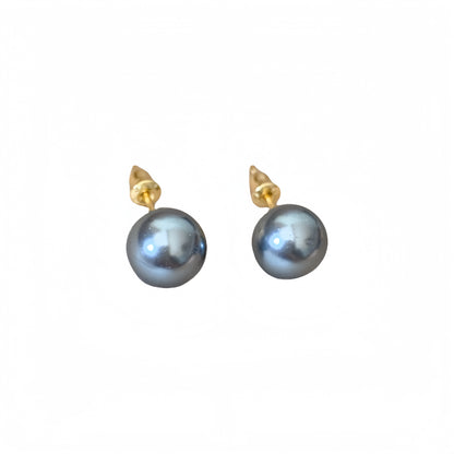 銀製灰真珠ピアス