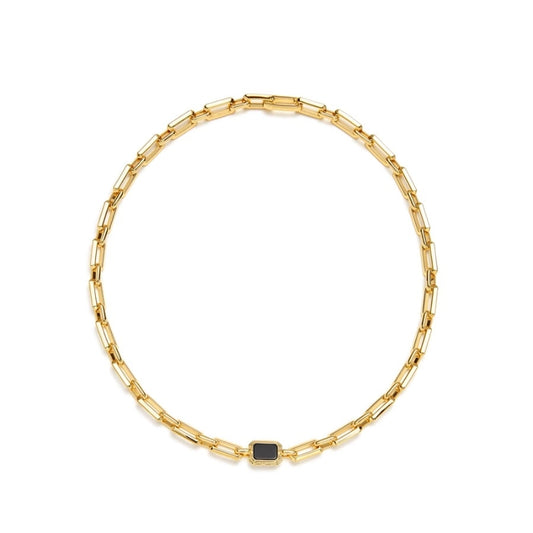 黒白方形幾何光沢ネック