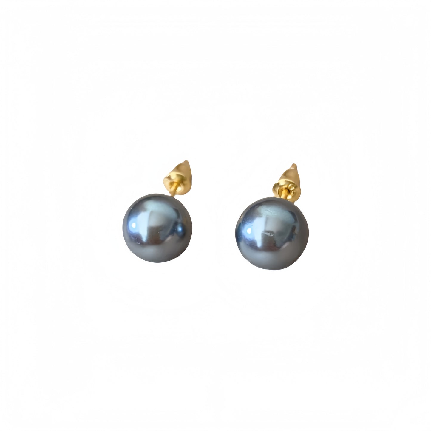 銀製灰真珠ピアス