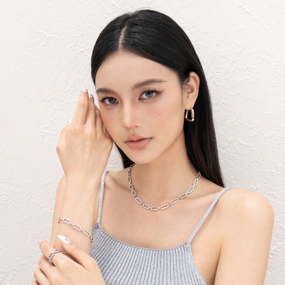 インス風粗チェーンメッキ指輪