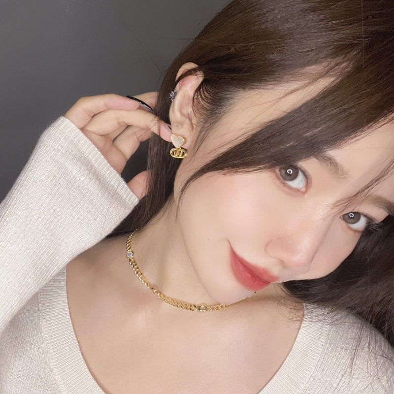 白ベムーア幾何メッキピアス