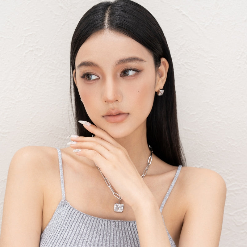 方糖水晶メッキピアス