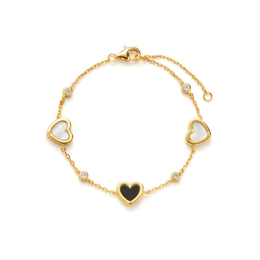 黒白ハートメッキブレスレット