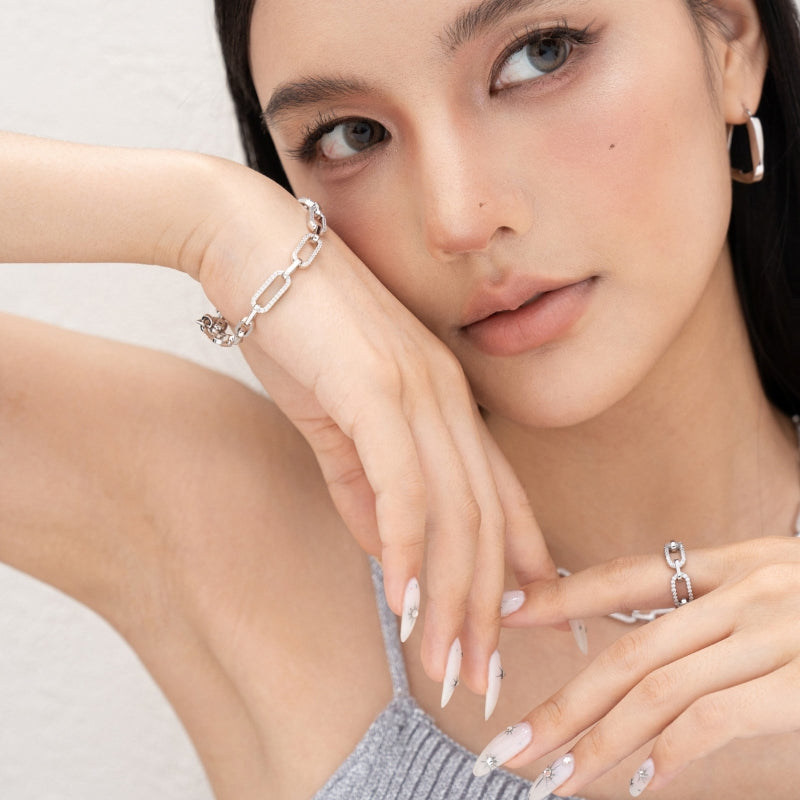 インス風粗チェーンメッキ指輪