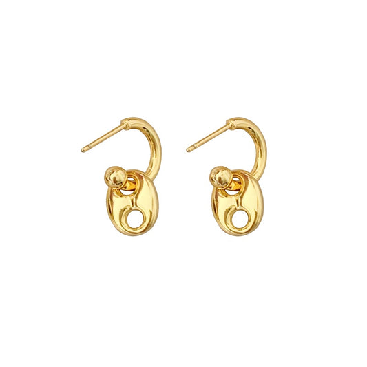 丸みラインメッキピアス