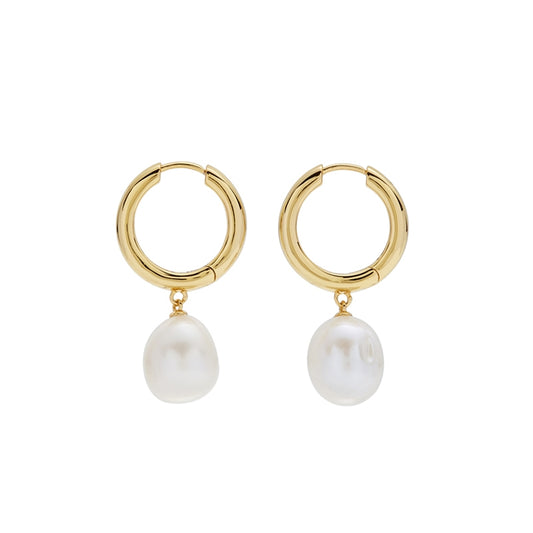 バロック真珠メッキピアス