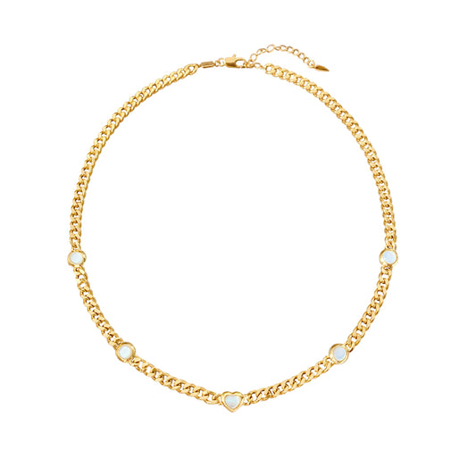 白蝶貝ハートメッキネック