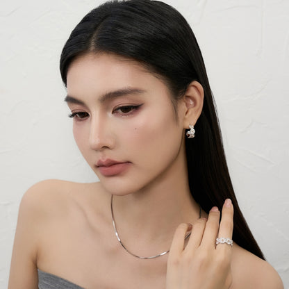 春夏デイジー銀製ピアス