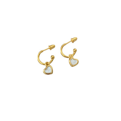白蝶貝ハート通勤メッキピアス