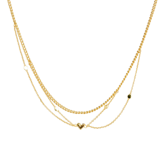 多層ハートメッキネックレス