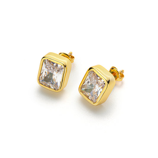 方糖水晶メッキピアス