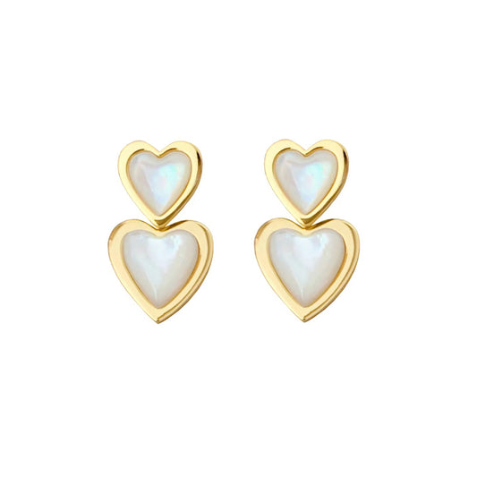 白蝶貝双ハートゴールド