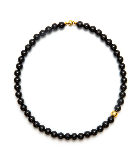 国潮黒瑪瑙串珠メッキネック