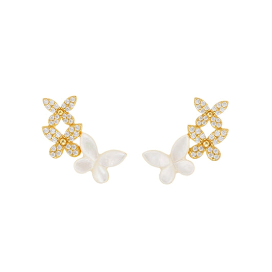 白蝶貝蝶メッキピアス