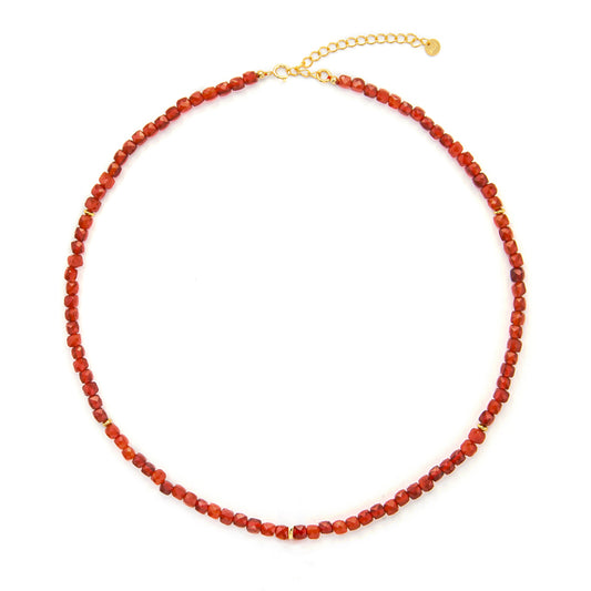 新年紅瑪瑙串珠メッキネック