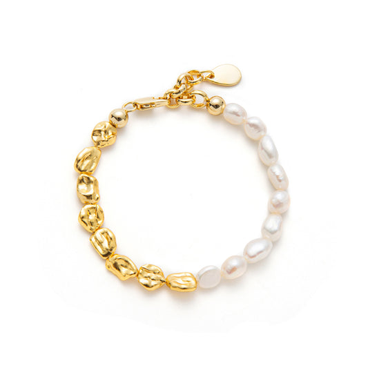 フレンチバロック真珠メッキブレス