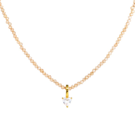 クリアストーンビーズネック