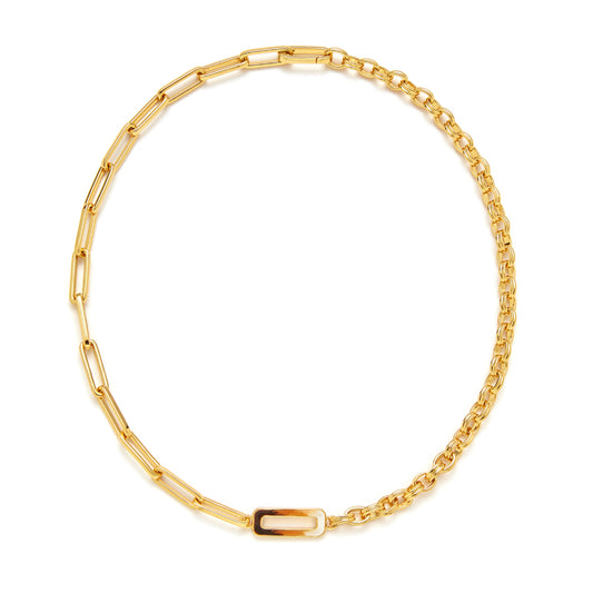 原創メイラード金拼接太チェーンネック