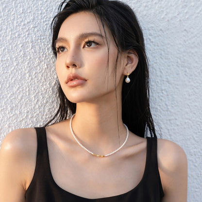立体球真珠 18KGP ピアス